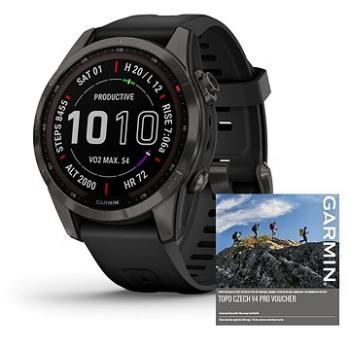 Garmin Fenix 7S Sapphire Solar Carbon Gray DLC Titanium/Black Band (010-02539-25)