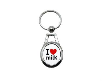 Klíčenka ovál I Love milk