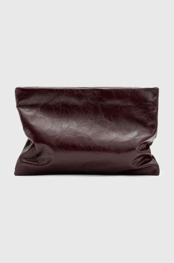 Kožené psaníčko AllSaints BETTINA CLUTCH vínová barva, W393XB