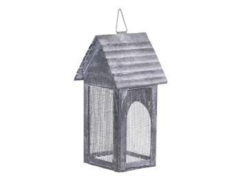 Šedá plechová antik lucerna domeček Candle house - 11*10*23 cm 25050600 (25506-00)