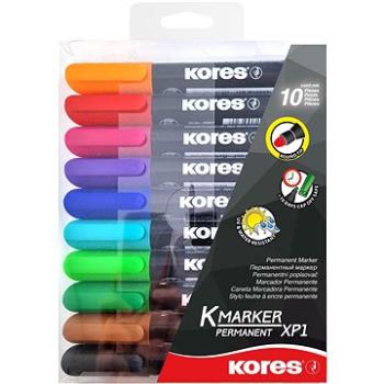 KORES K-MARKER permanentní, kulatý hrot 3 mm - sada 10 barev (20900)