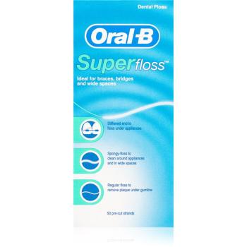 Oral B Super Floss dentální nit na rovnátka a implantáty 50 ks