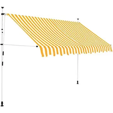 SHUMEE Markýza, žluto-bílé pruhy 250cm (43233)