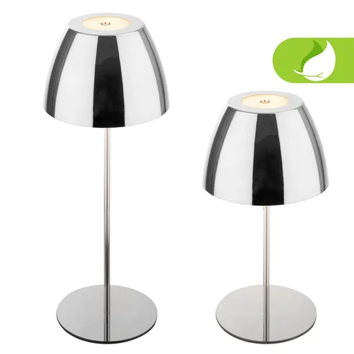 BRILONER Serina LED bezdrátová stolní lampička IP44, stmívatelná, dotykový vypínač, chrom 7522118