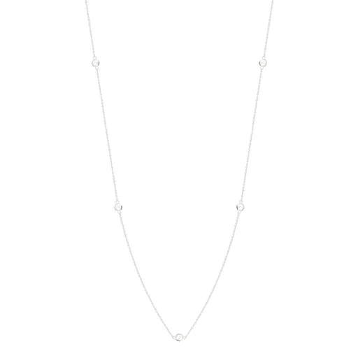 Náhrdelník ze stříbra 925 - bílé perly Swarovski, polokoule, 800 mm