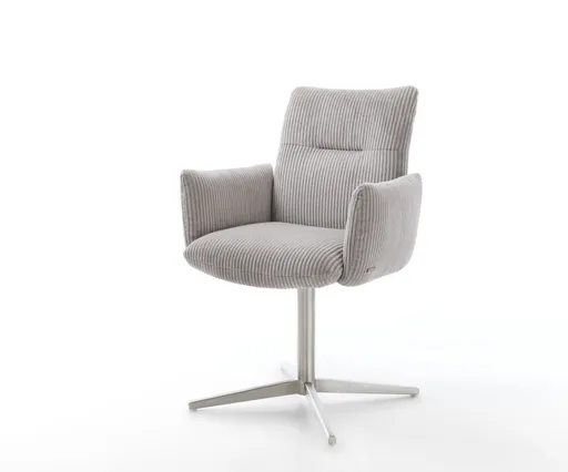 Jídelní židle Jova-Flex s područkami manšestr stříbrnošedá