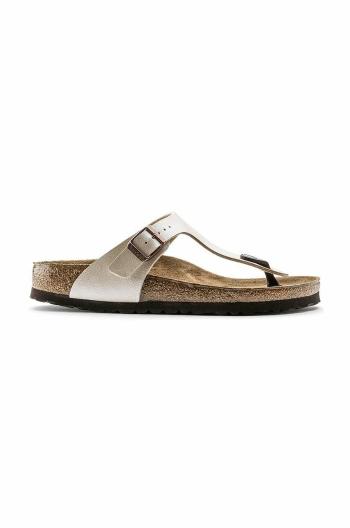 Žabky Birkenstock Gizeh dámské, béžová barva, na plochém podpatku, 943871