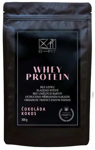 B-Fit Club Whey protein Exclusive Čokoláda - Kokos 300 g