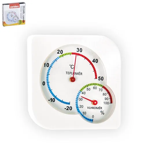 Teploměr plast s vlhkoměrem - ORION