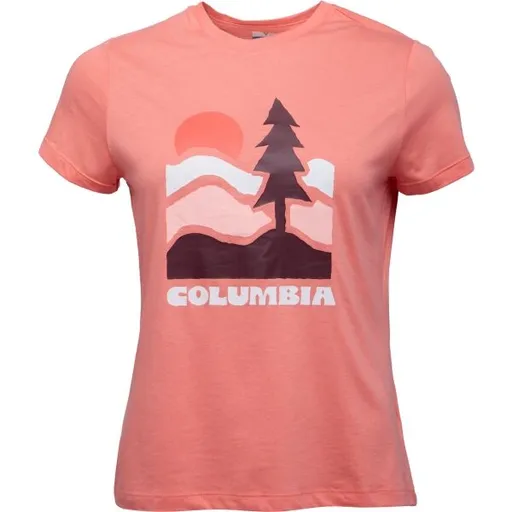 Columbia RUBY SPRINGS GRAPHIC FITTED SS Dámské tričko, lososová, velikost