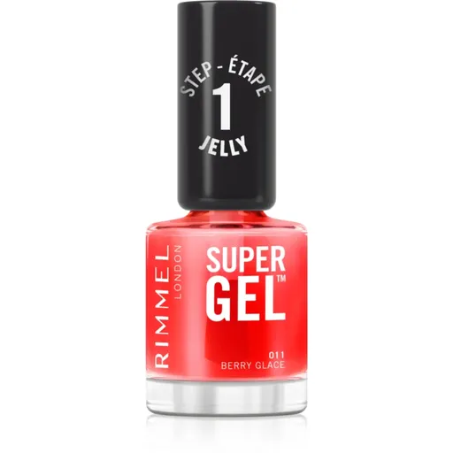 Rimmel Super Gel gelový lak na nehty bez užití UV/LED lampy odstín 011 Berry Glace 12 ml