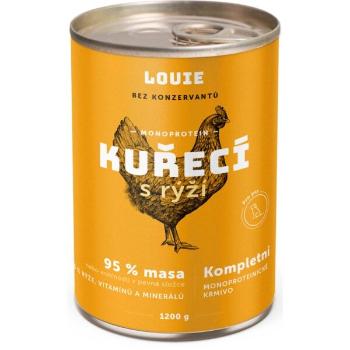 LOUIE KUŘECÍ S RÝŽÍ 1 200 G Psí konzerva, žlutá, velikost