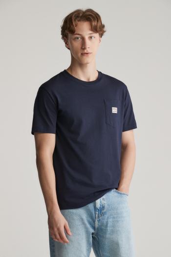 TRIČKO GANT POCKET CONTRAST SS T-SHIRT EVENING BLUE
