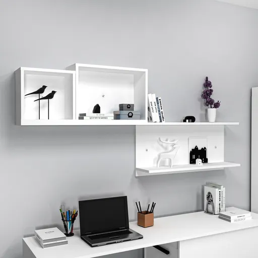 Nástěnná police Akser - White