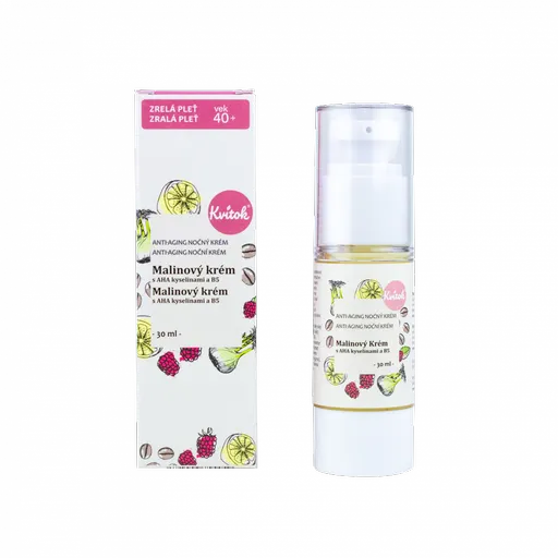 Kvitok Noční malinový krém pro zralou pleť 40+ (30 ml)