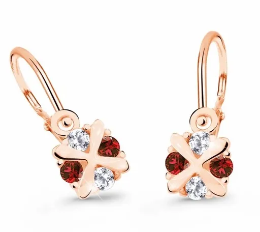 Cutie Jewellery Dětské náušnice z růžového zlata C2153-10-X-4 červená