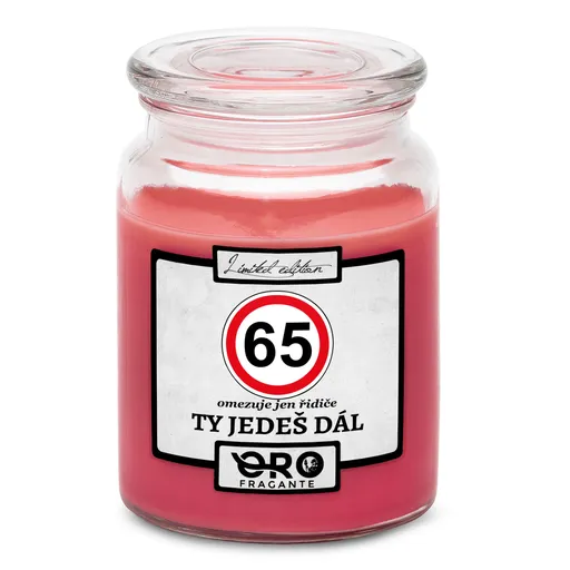Svíčka Ty jedeš dál – výběr věku (věk: 65, Vůně svíčky: Višně v čokoládě)