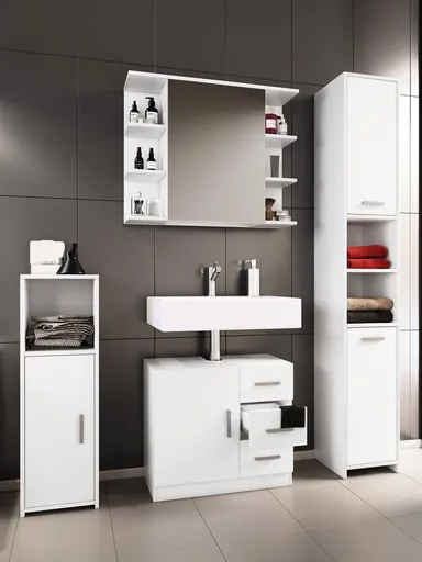 VCM 4dílná koupelnová sada Zalo III, bílá