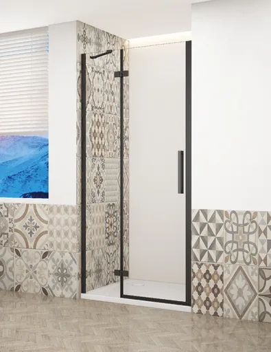 GELCO TRINITY BLACK dveře do niky levé, 800 čiré sklo, GT1280CL-B GT1280CL-B