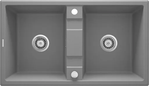 DEANTE Eridan šedá metalic Granitový dřez, 2 bowl ZQE_S203