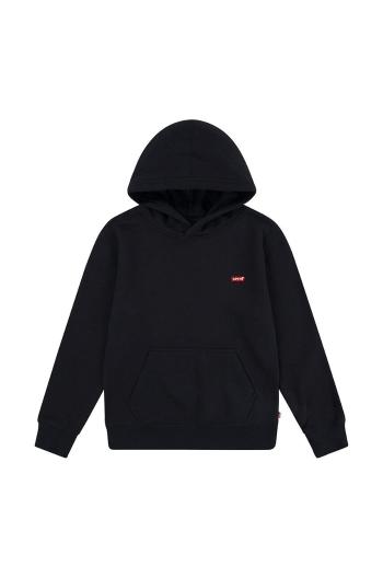 Dětská mikina Levi's MINI BATWING HOODIE černá barva, s kapucí, hladká, 9EL452