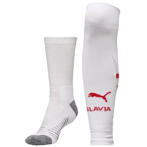 Puma TEAM SKS GRAPHIC SOCKS PROMO Fotbalové štulpny, bílá, velikost 35-38