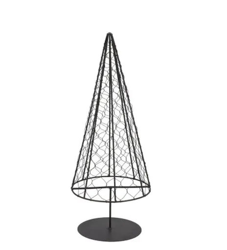 Černý antik kovový drátěný vánoční stromek Tree M - Ø 14*34 cm 920662