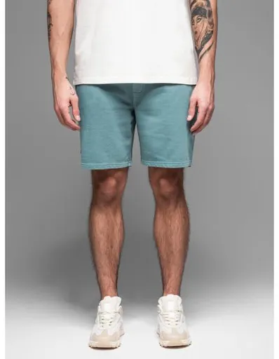 Pánské bavlněné teplákové šortky BASIC - tmavě modré V1 OM-SRBS-0149