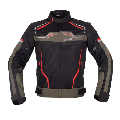 Letní moto bunda W-TEC Rovin černo-zeleno-červená 3XL