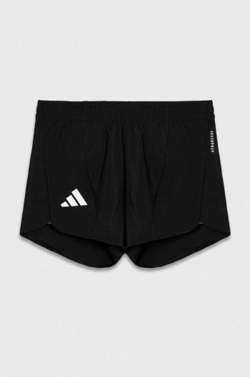 Dětské kraťasy adidas černá barva, s potiskem, nastavitelný pas