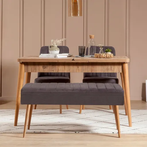 Jídelní set s rozkládacím stolem a židlemi (4 kusy) Vina 0701 - 3 - Anthracite, Atlantic