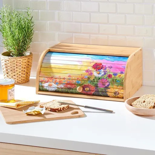 Die moderne Hausfrau Bambusový chlebník - Letní květy
