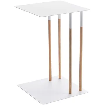 Yamazaki Odkládací stolek Plain 4803, kov/dřevo, bílý (4803)