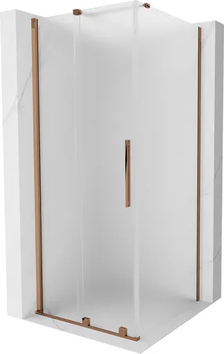 MEXEN/S Velar sprchový kout, posuvné dveře 120 x 120, dekor, růžové zlato 871-120-120-31-60