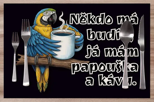 Prostírání Papoušek a káva