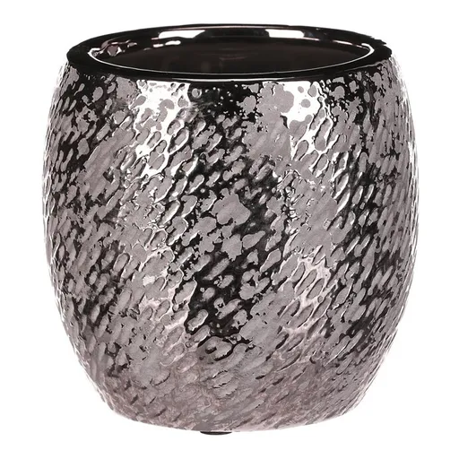 Keramický obal na květináč stříbrná Silver pr. 14 cm, stříbrná