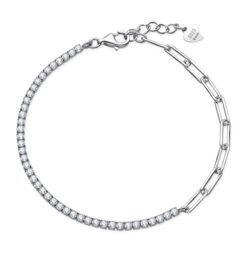 MOISS Módní stříbrný náramek s kubickými zirkony B0001493