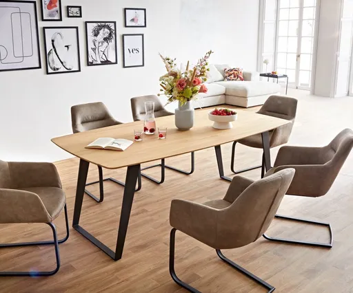 Jídelní židle Pejo-Flex taupe vintage konzolová podnož plochá