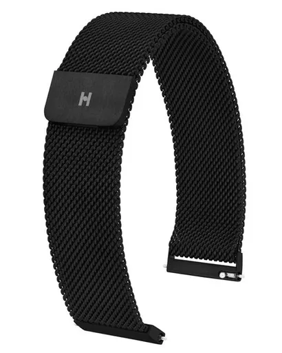 Řemínek Hirsch Milanaise - černý - 22 mm