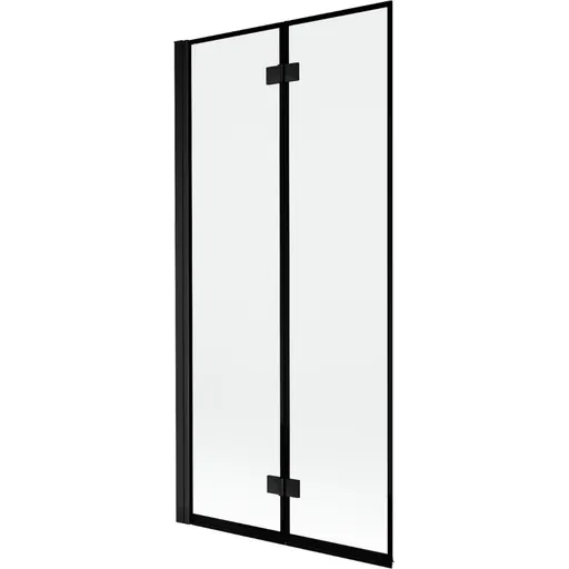 MEXEN MIST vanová zástěna 90x150 cm 6mm 2-s, černá, okraj, levá 8A9-090-002-70-70-L