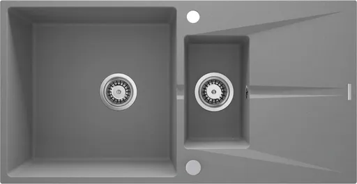 DEANTE Corio metalický šedý granitový dřez, 1,5-miska s odkapávačem ZRC_S513