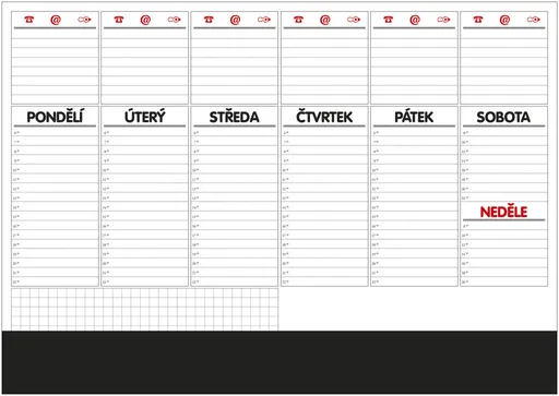 Plánovač stolní A2 týdenní mapa s lištou 50 listů BALOUŠEK