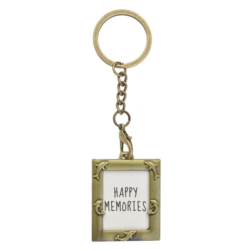 Klíčenka s přívěskem zlatého fotorámečku s delfíny Clayre & Eef