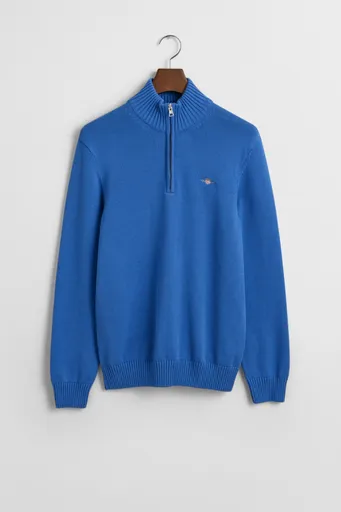 SVETR GANT CASUAL COTTON HALF ZIP RICH BLUE