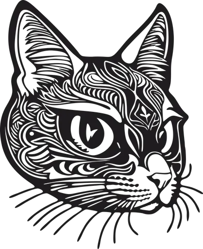Vsepropejska Dřevěná mandala na zeď kočka 3 Rozměr (cm): 38 x 31, Dekor: Černá