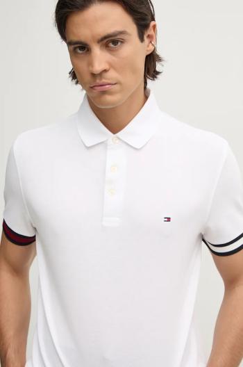 Polo tričko Tommy Hilfiger bílá barva, s aplikací, MW0MW33156