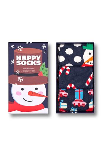 Ponožky Happy Socks GIFTBOX 3-pack tmavomodrá barva, P001740