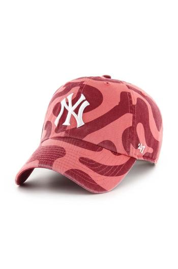 Bavlněná baseballová čepice 47 brand MLB New York Yankees červená barva, B-FRFMC17GWS-IR