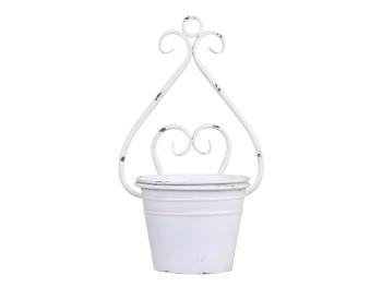 Bílý nástěnný obal na květináč Planter white - 20*17*34cm 65055319 (65553-19)