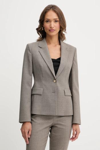 Vlnené sako BOSS béžová farba, jednoradové, jednofarebné, 50544333